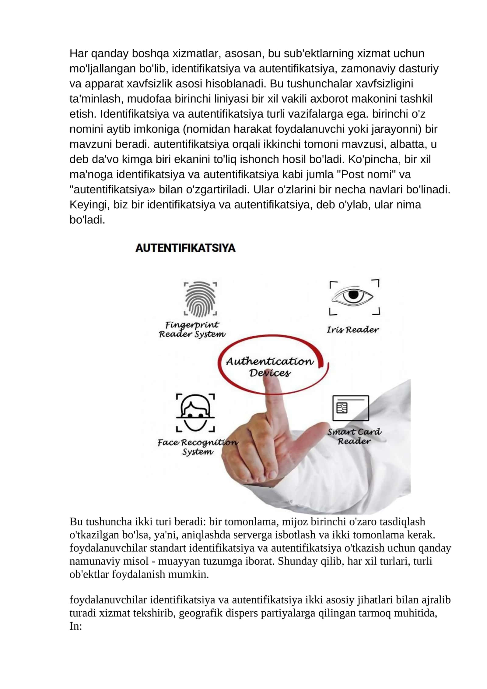 Identifikatsiya va autentifikatsiya