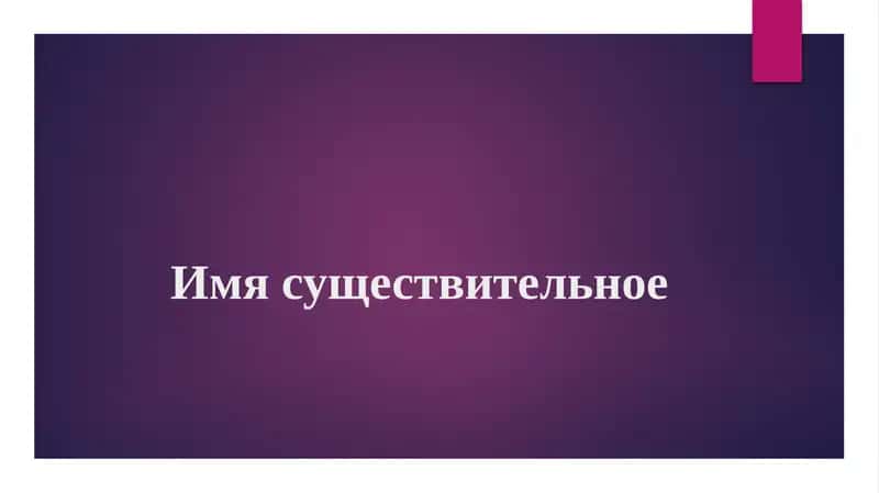 Имя существительное
