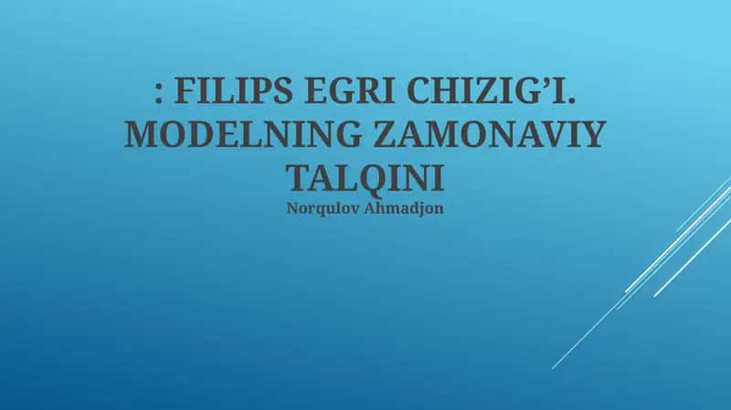 FILIPS EGRI CHIZIG’I. MODELNING ZAMONAVIY TALQINI