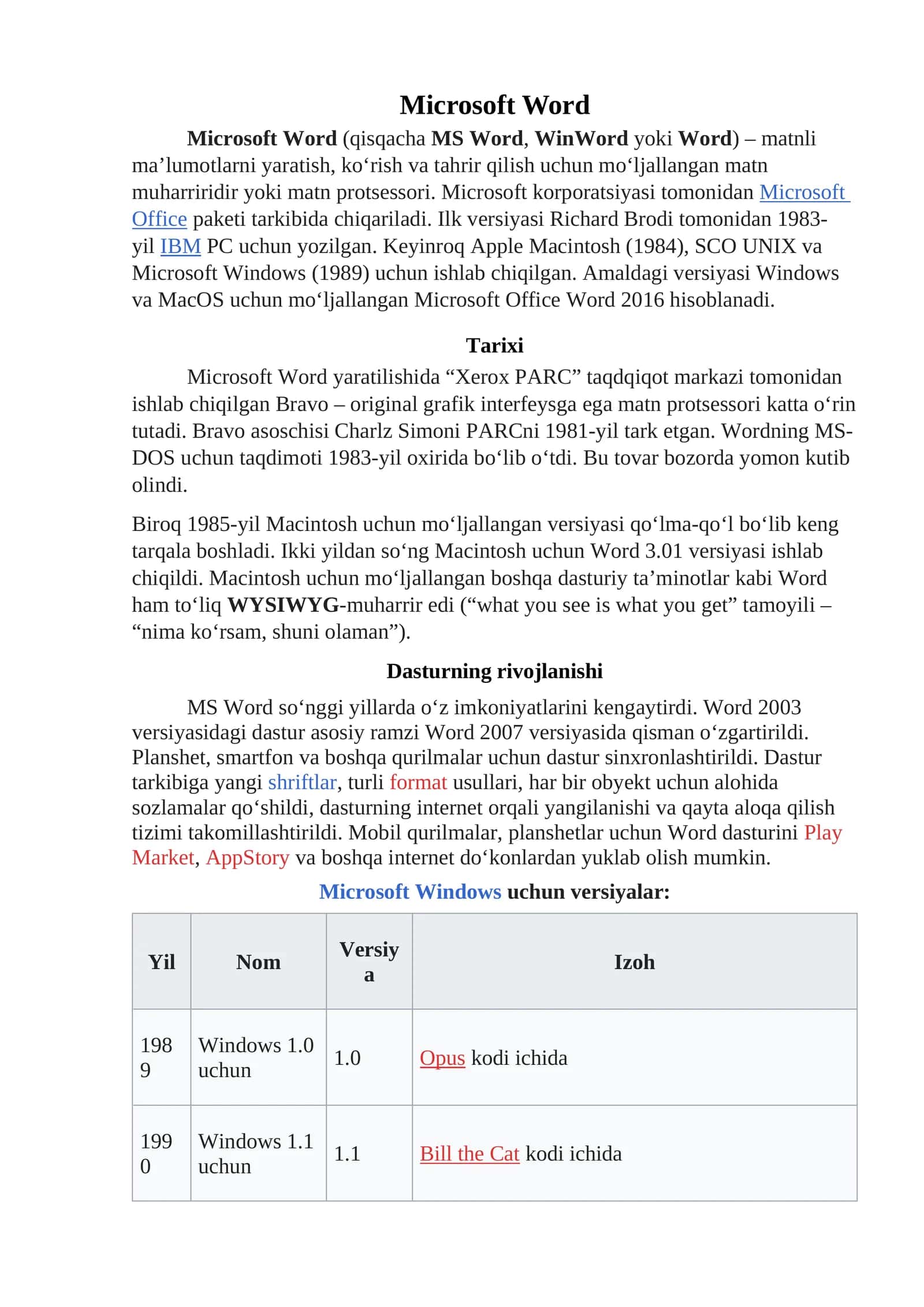 Microsoft Word