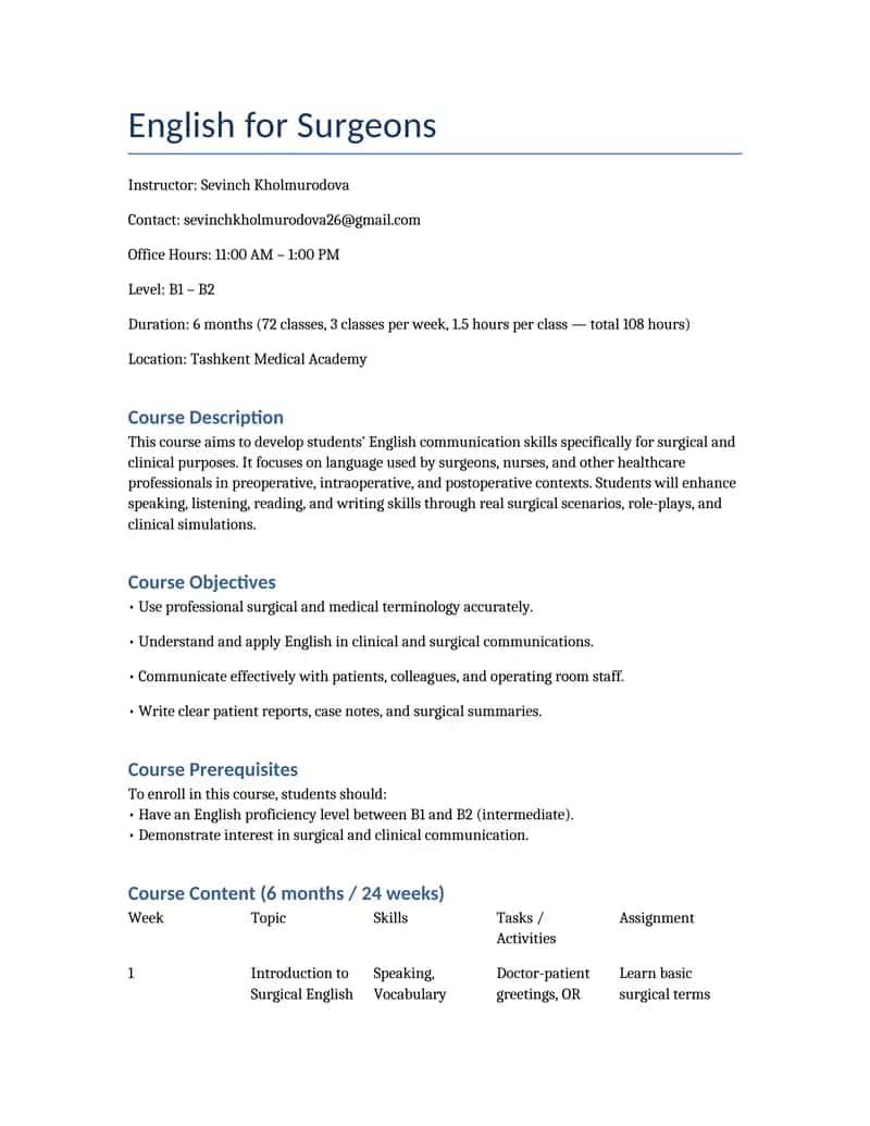 English for Surgeons