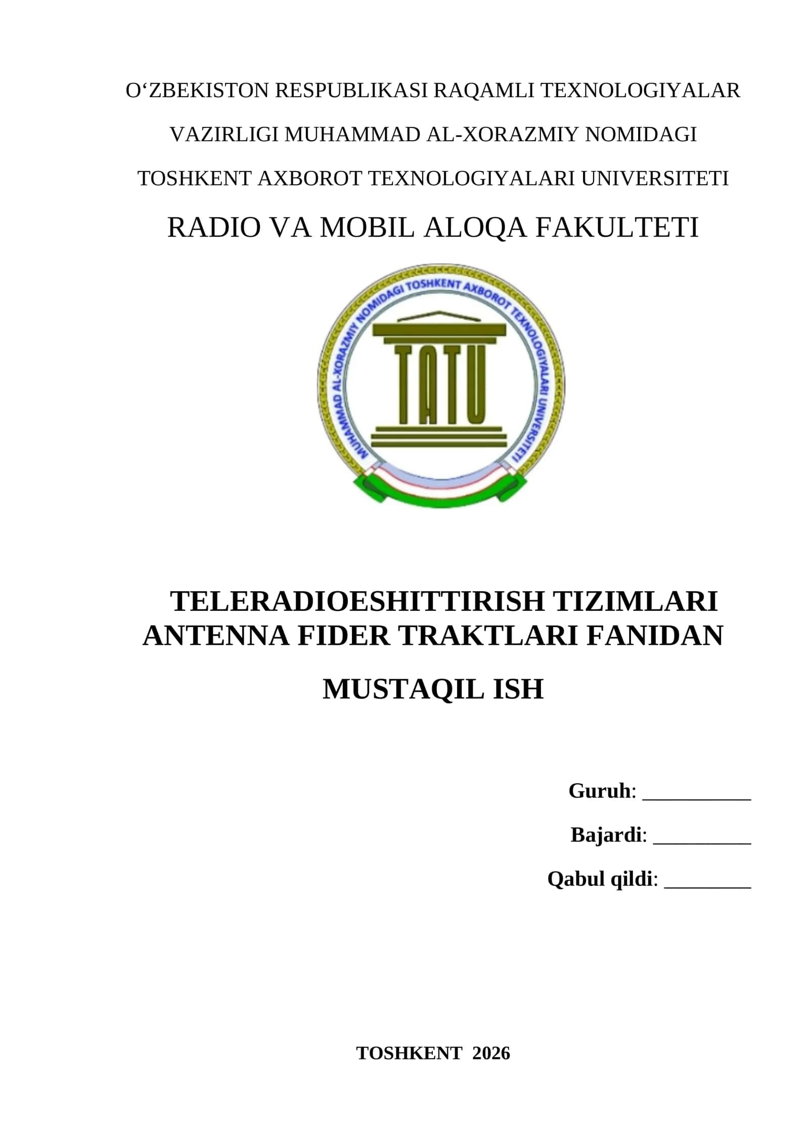 Sun’iy yo‘ldoshli teleeshittirish tizimlarinni qurish xususiyatlari