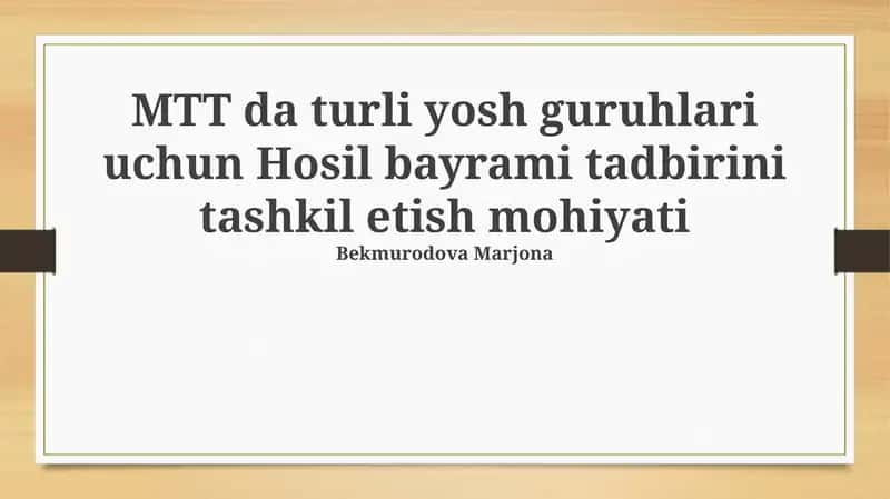 Hosil Bayrami tadbiri