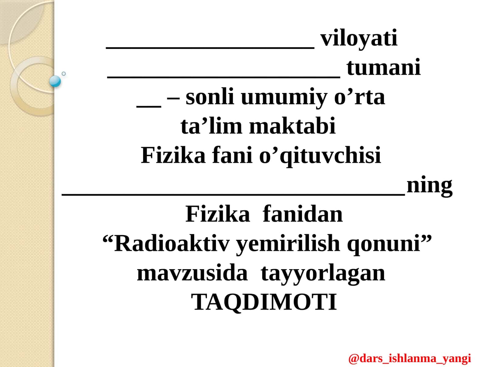 Radioaktiv Yemirilish Qonuni