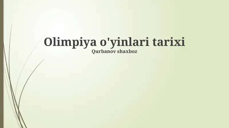 Olimpiya o'yinlari tarixi