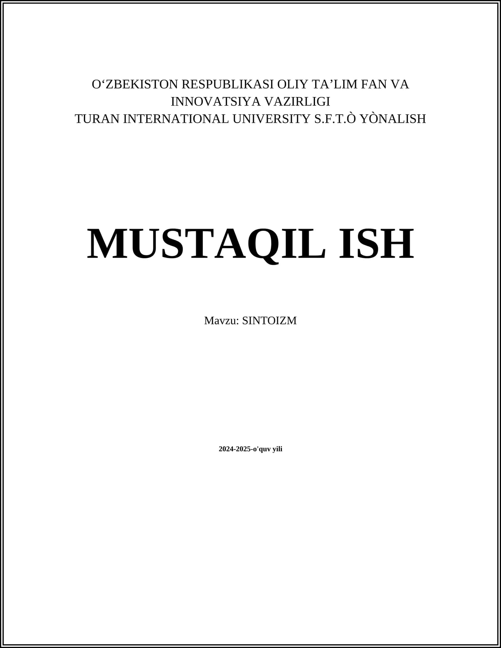 SINTOIZM