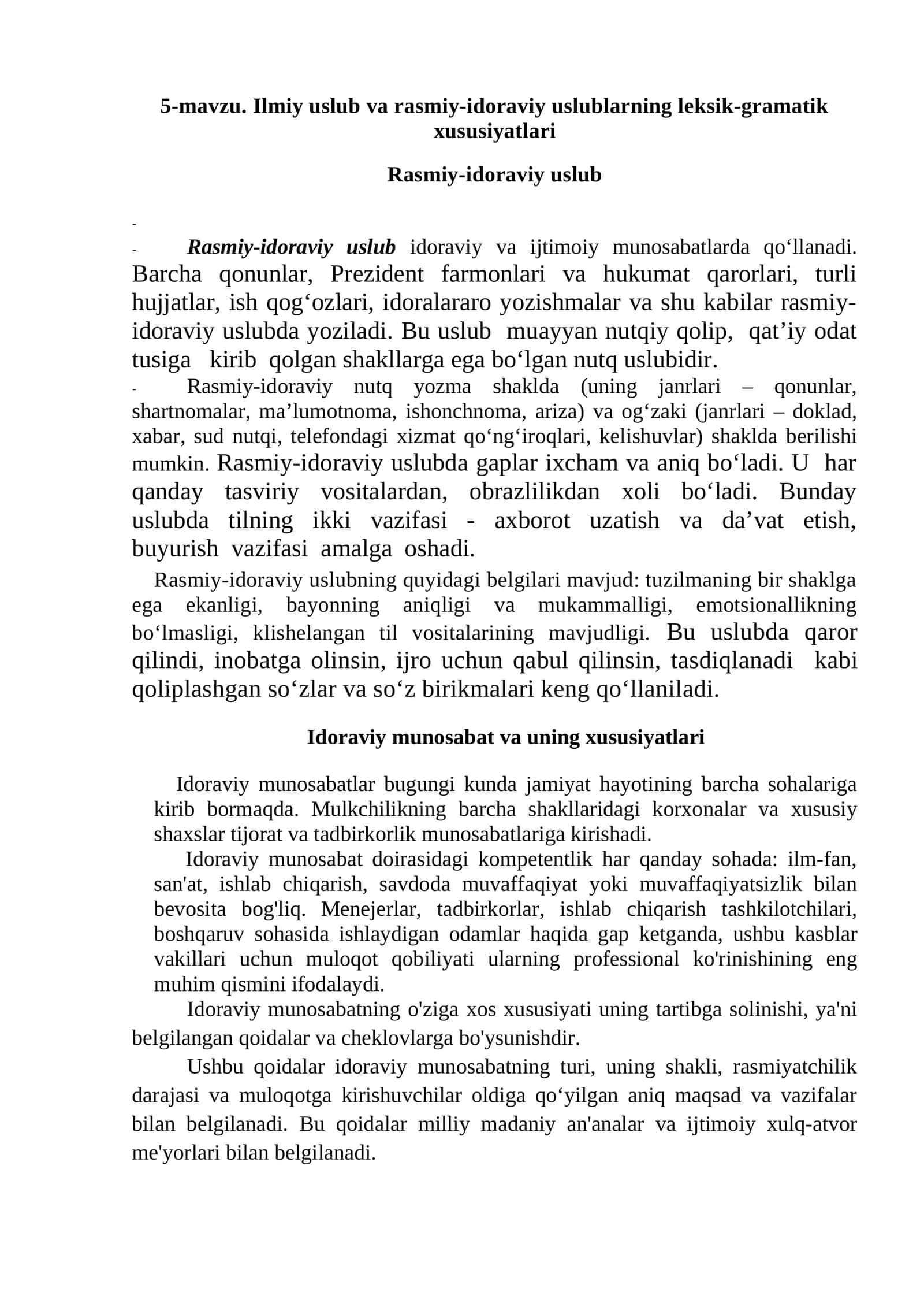 Rasmiy-idoraviy uslub