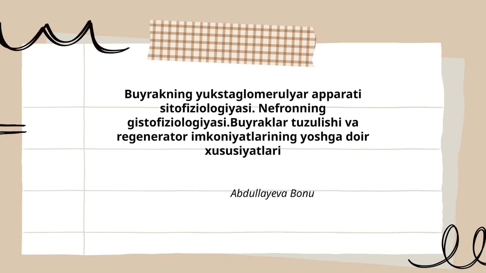 Buyrakning yukstaglomerulyar apparati sitofiziologiyasi