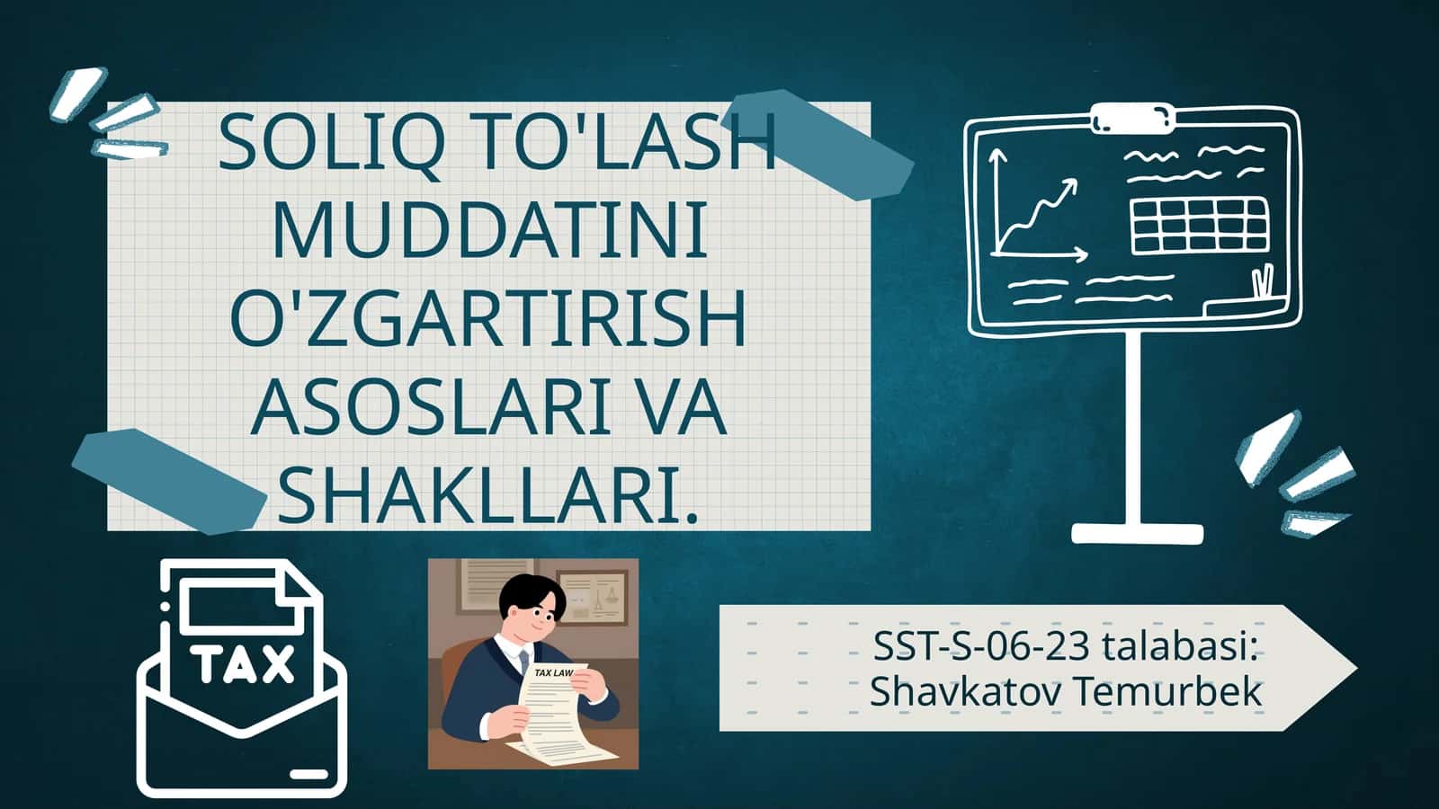 soliq to'lash muddatini o'zgartirish asoslari va shakllari