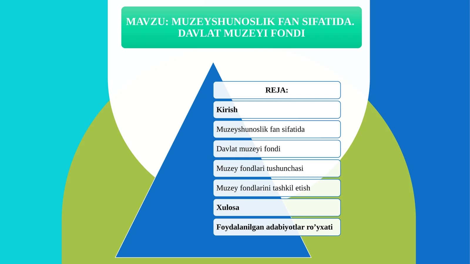 MUZEYSHUNOSLIK FAN SIFATIDA. DAVLAT MUZEYI FONDI