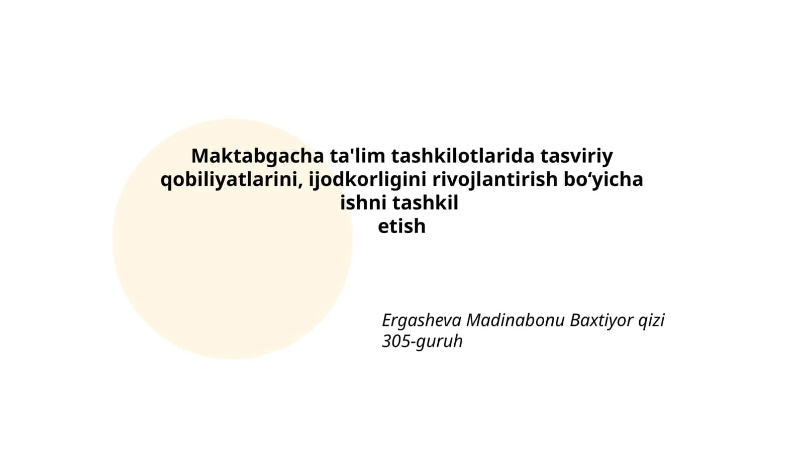 Tasviriy san'at darslarini tashkil etish