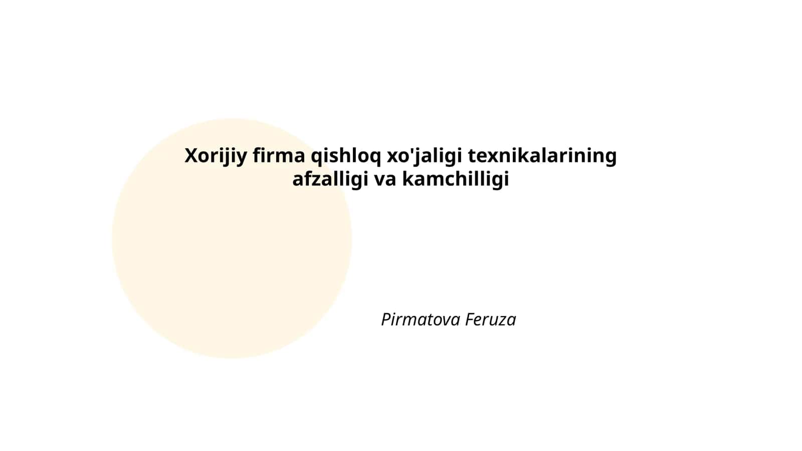 Xorijiy firma qishloq xo'jaligi texnikalarining afzalligi va kamchilligi