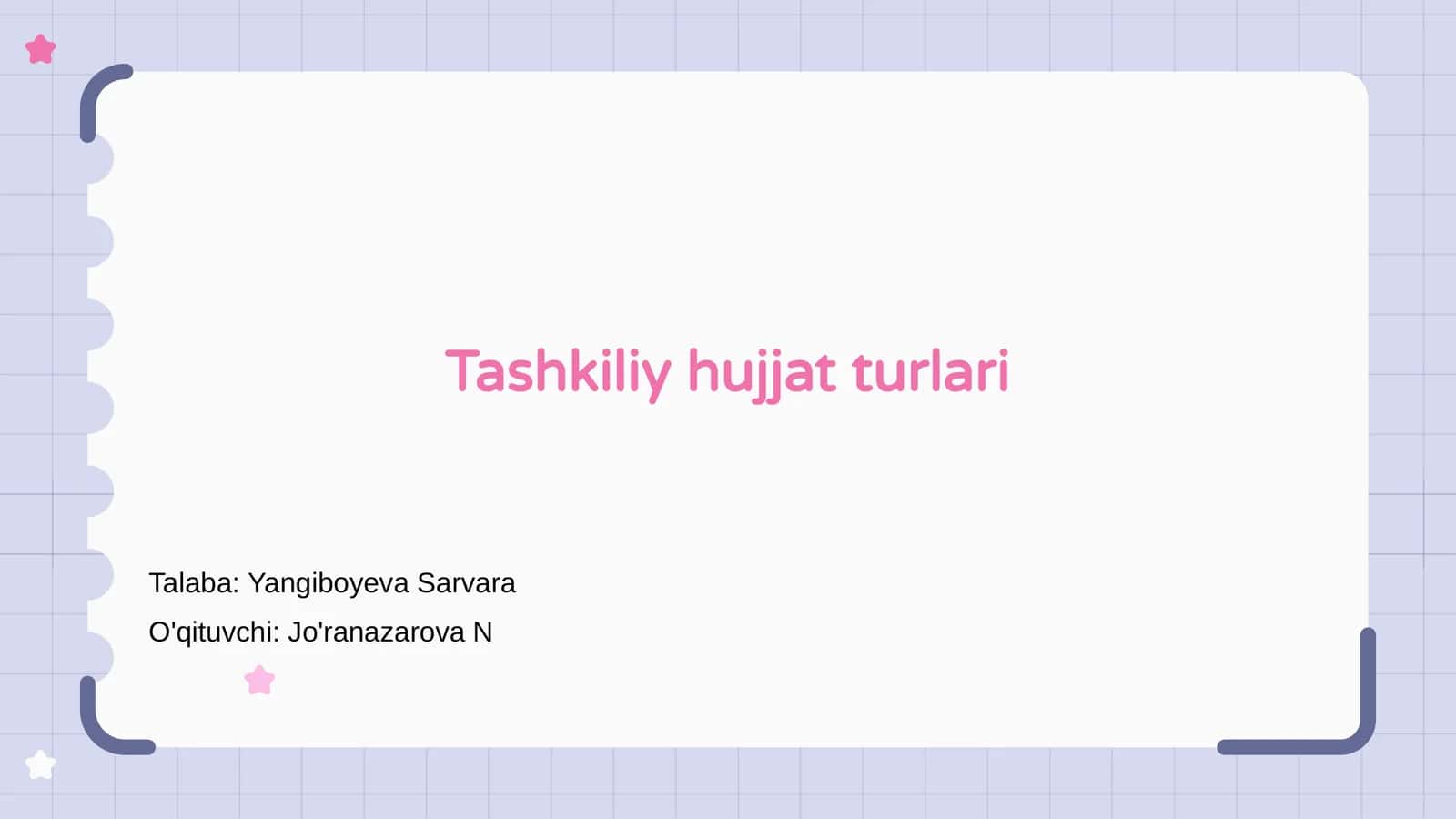 Tashkiliy hujjat turlari