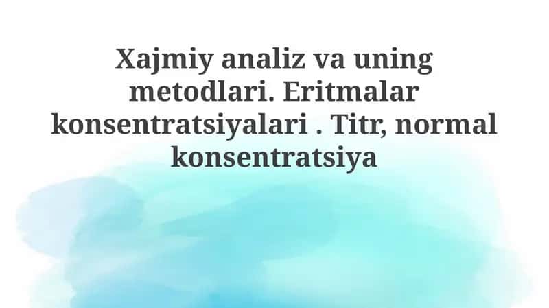 Rentgen nurlari tahlili asoslari va usullari