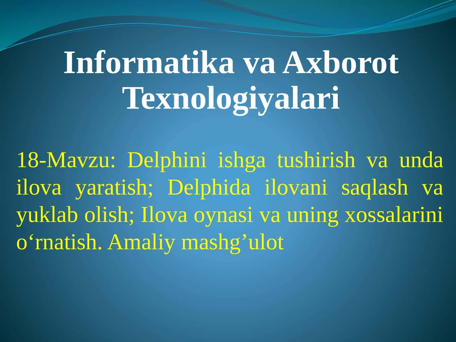 Zamonaviy Ilovalar