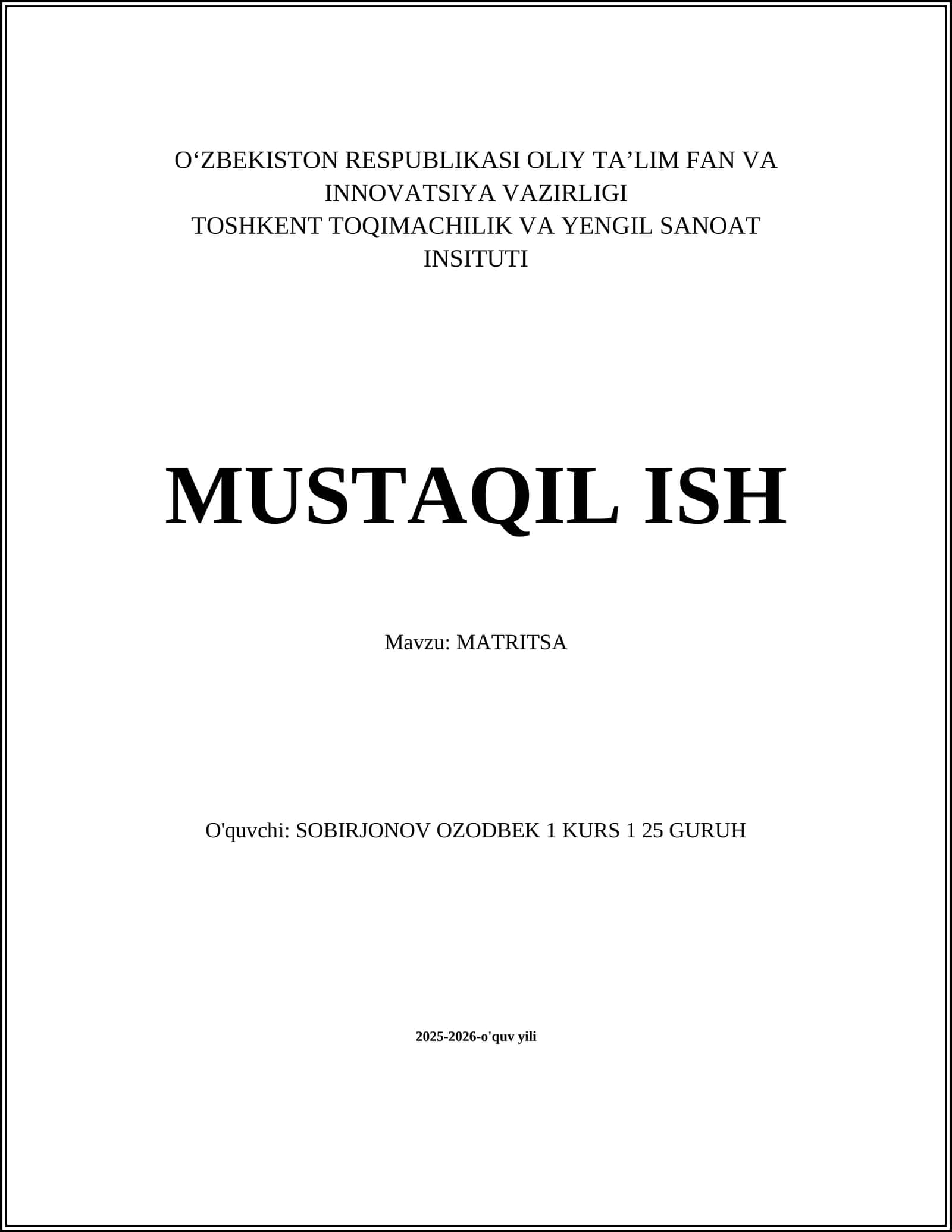 MATRITSA
