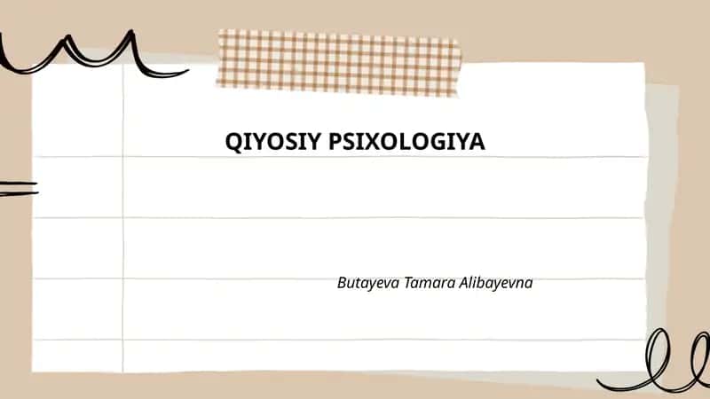QIYOSIY PSIXOLOGIYA