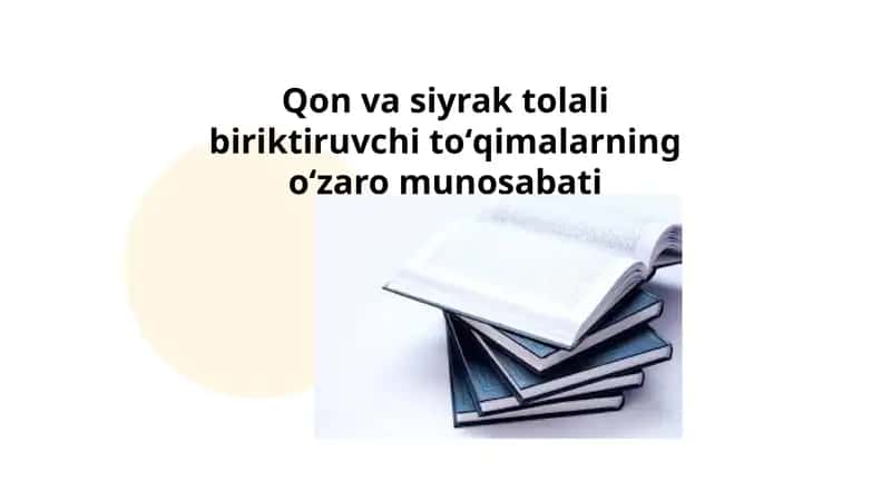 Qon va siyrak tolali biriktiruvchi toʻqimalarning oʻzaro munosabati