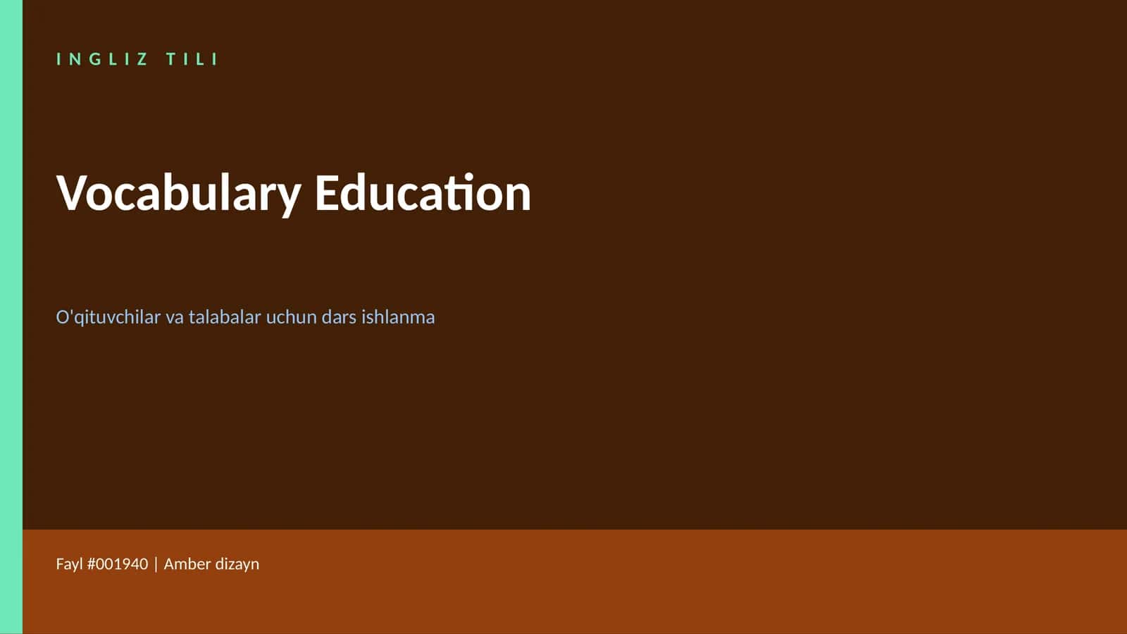 Dars ishlanma: Ingliz Tili - Vocabulary Technology
