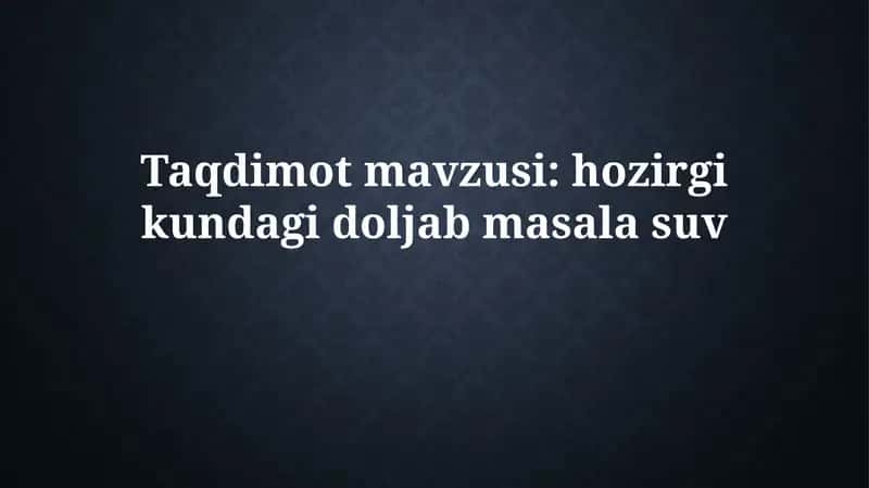 Suv tanqisligi
