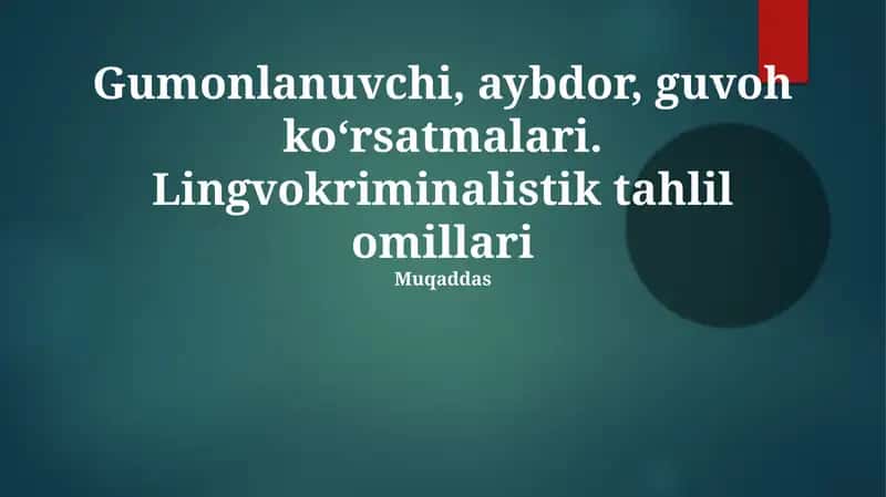 Lingvokriminalistik tahlil omillari