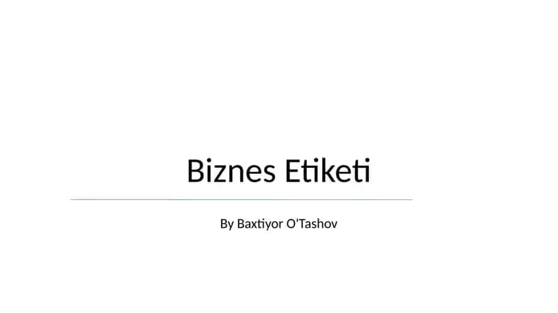 Biznes Etiketi