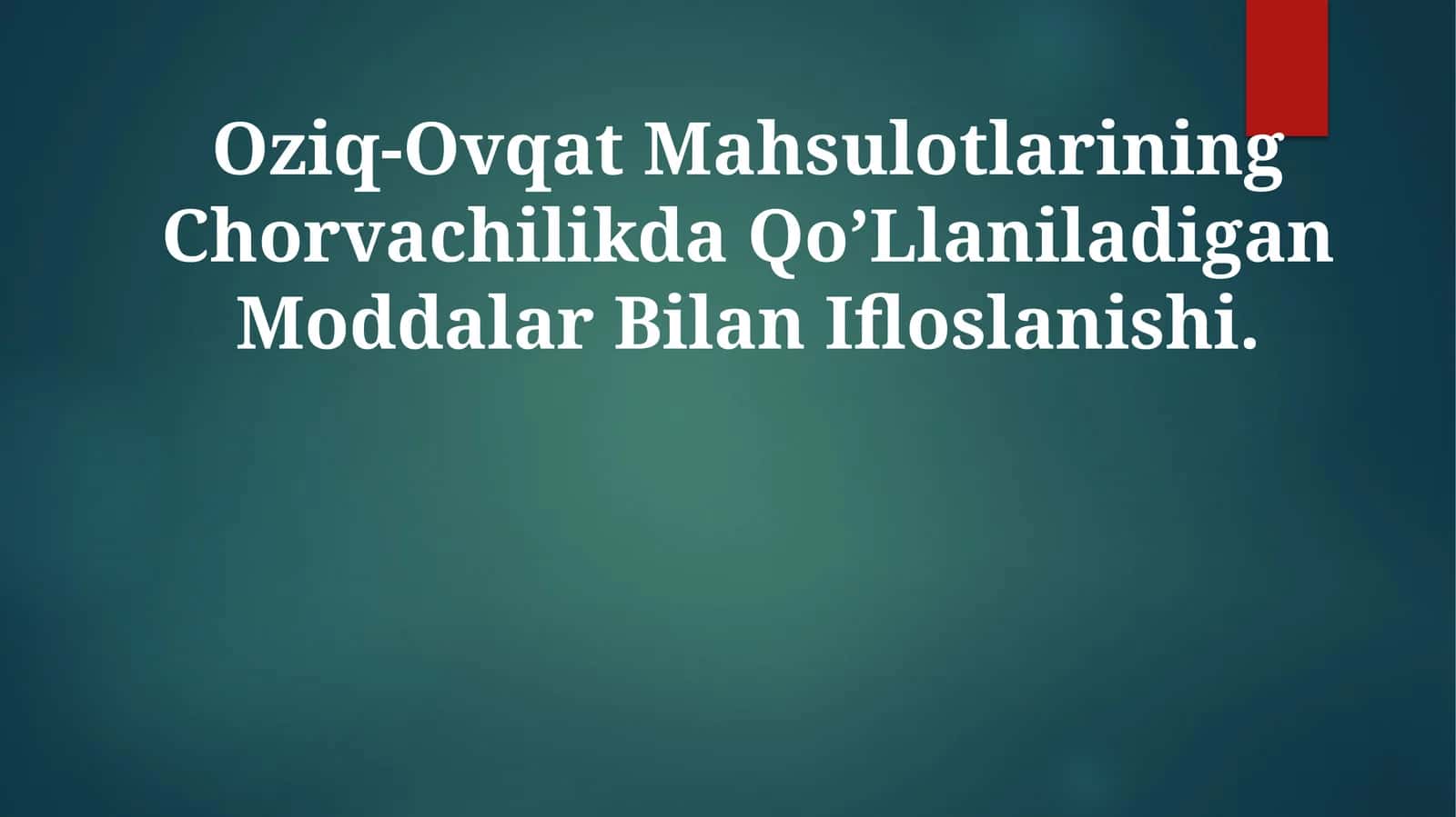 Oziq-Ovqat Mahsulotlari