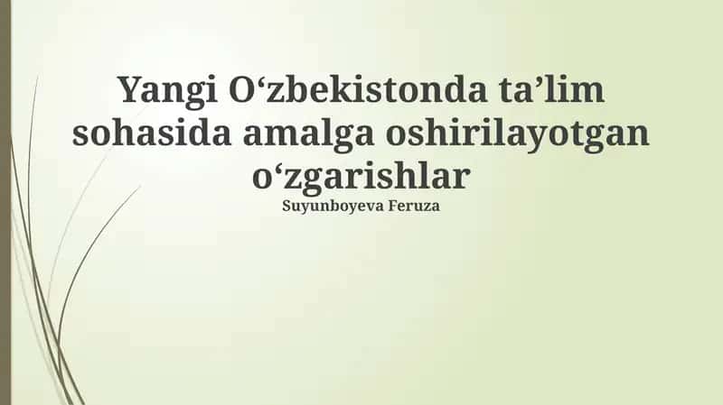 Ta'lim Islohotlarining Asosiy Yo'nalishlari