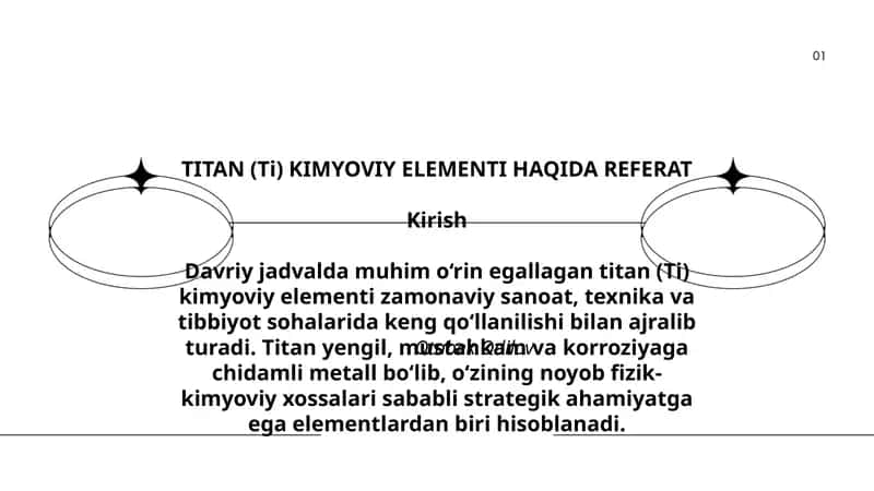 TITAN (Ti) KIMYOVIY ELEMENTI HAQIDA REFERAT