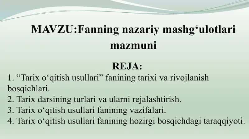 Tarix o‘qitish usullari