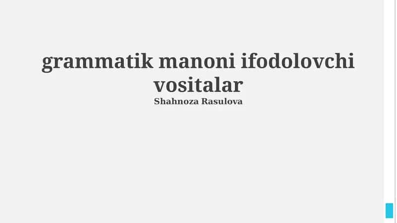 Morfologik vositalar