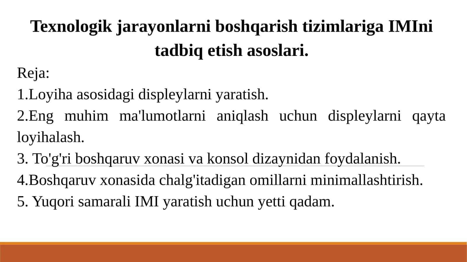 Loyiha asosidagi displeylarni yaratish
