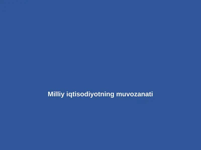 Milliy iqtisodiyot muvozanati