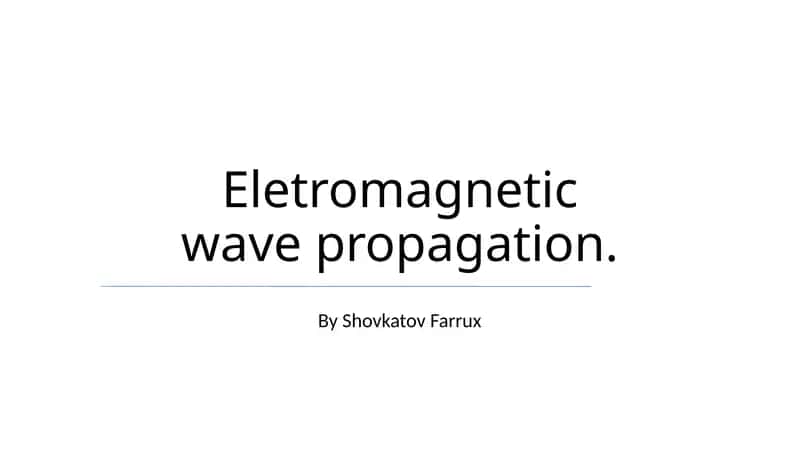 Eletromagnetic wave propagation