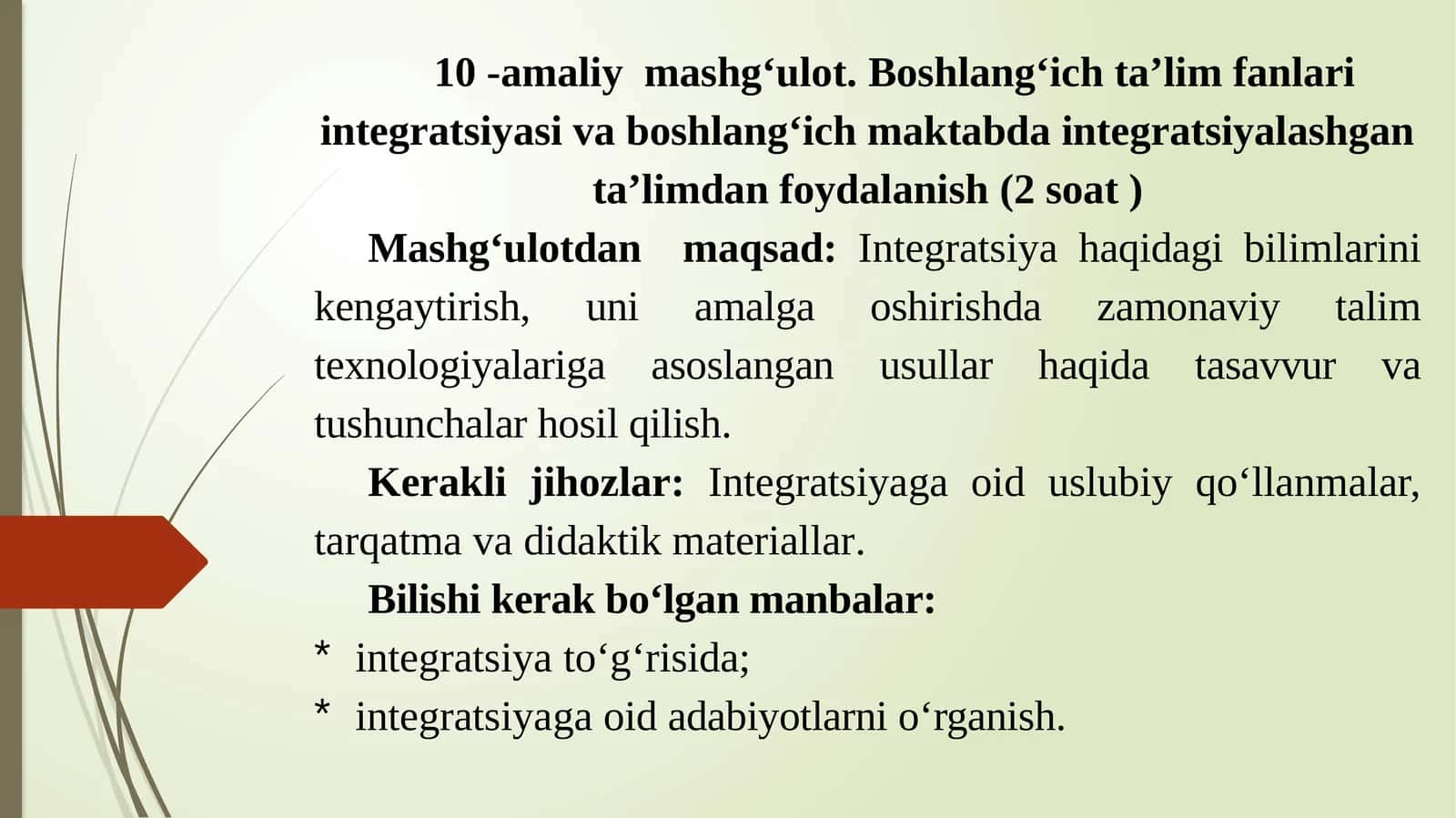 Boshlang‘ich ta’lim fanlari integratsiyasi va boshlang‘ich maktabda integratsiyalashgan ta’limdan foydalanish