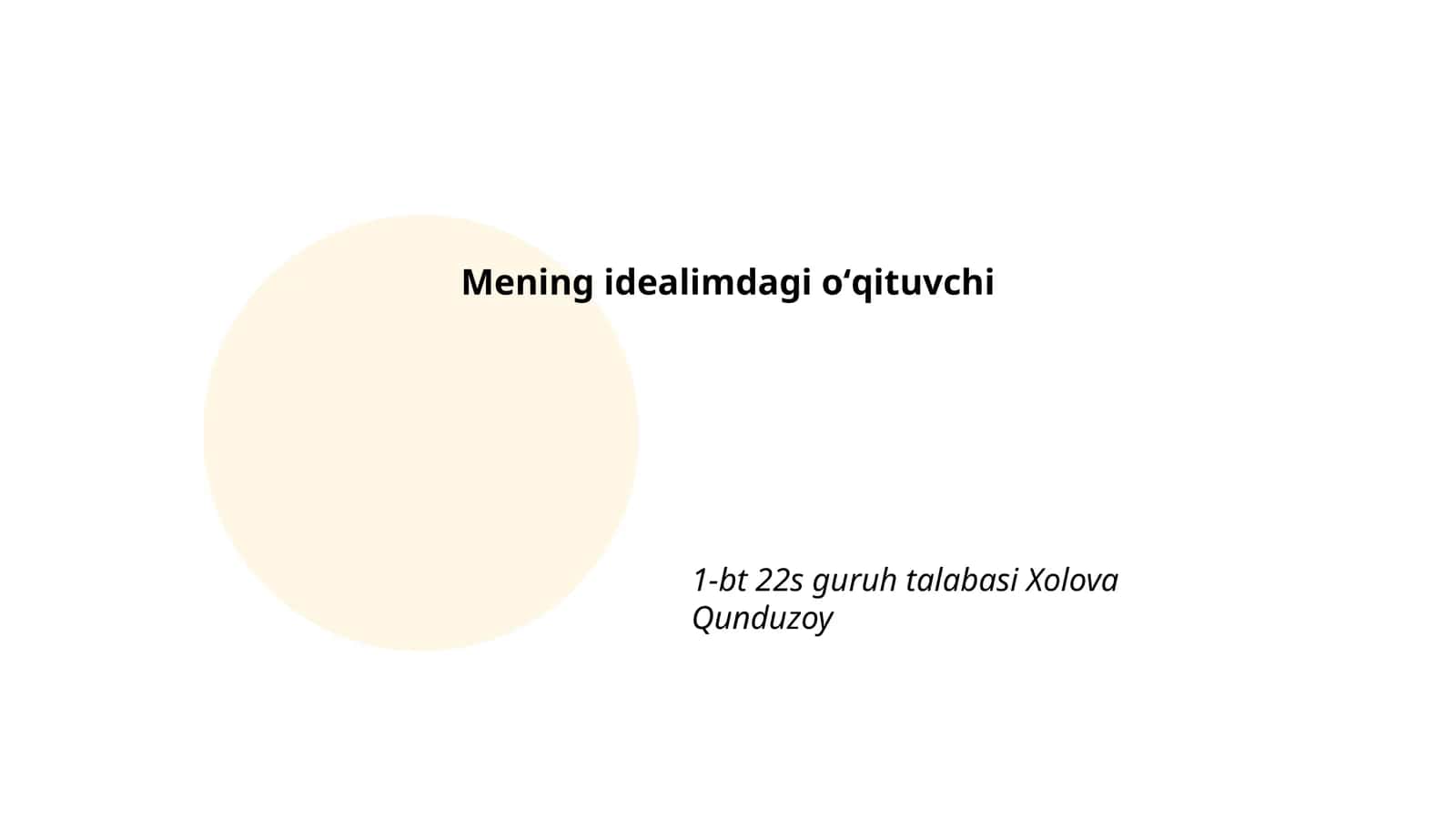 Mening idealimdagi oʻqituvchi