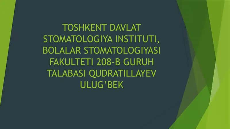 BLEK BO’YICHA V SINFLI KARIES KOVAKLARNI RESTAVRATSIYA QILISHNING KLINIK TAMOYILLARI