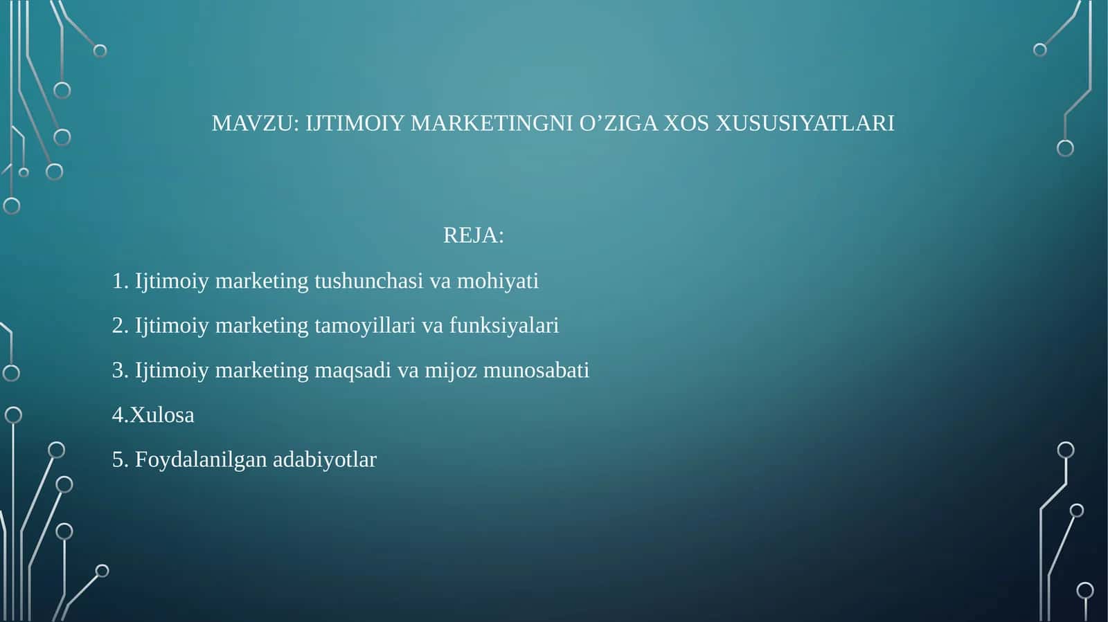 ijtimoiy marketingni o’ziga xos xususiyatlari