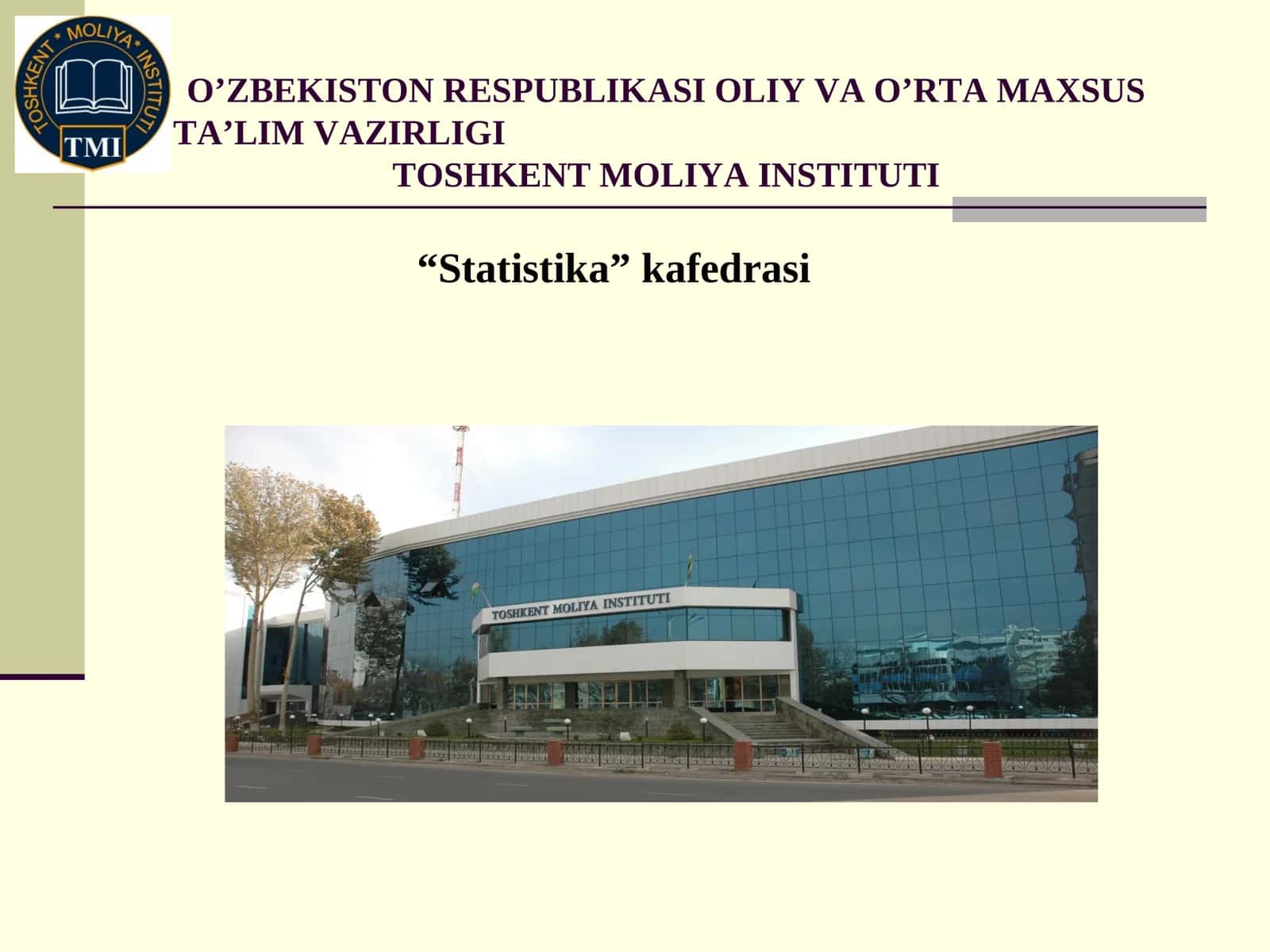 STATISTIK MA’LUMOTLARNI JADVAL VA GRAFIKLARDA TASVIRLASH