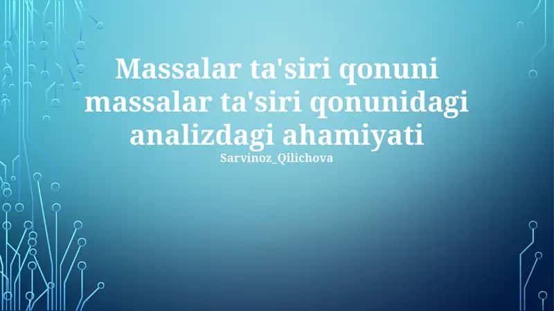 Analitik Kimyoda Qo'llanmalar