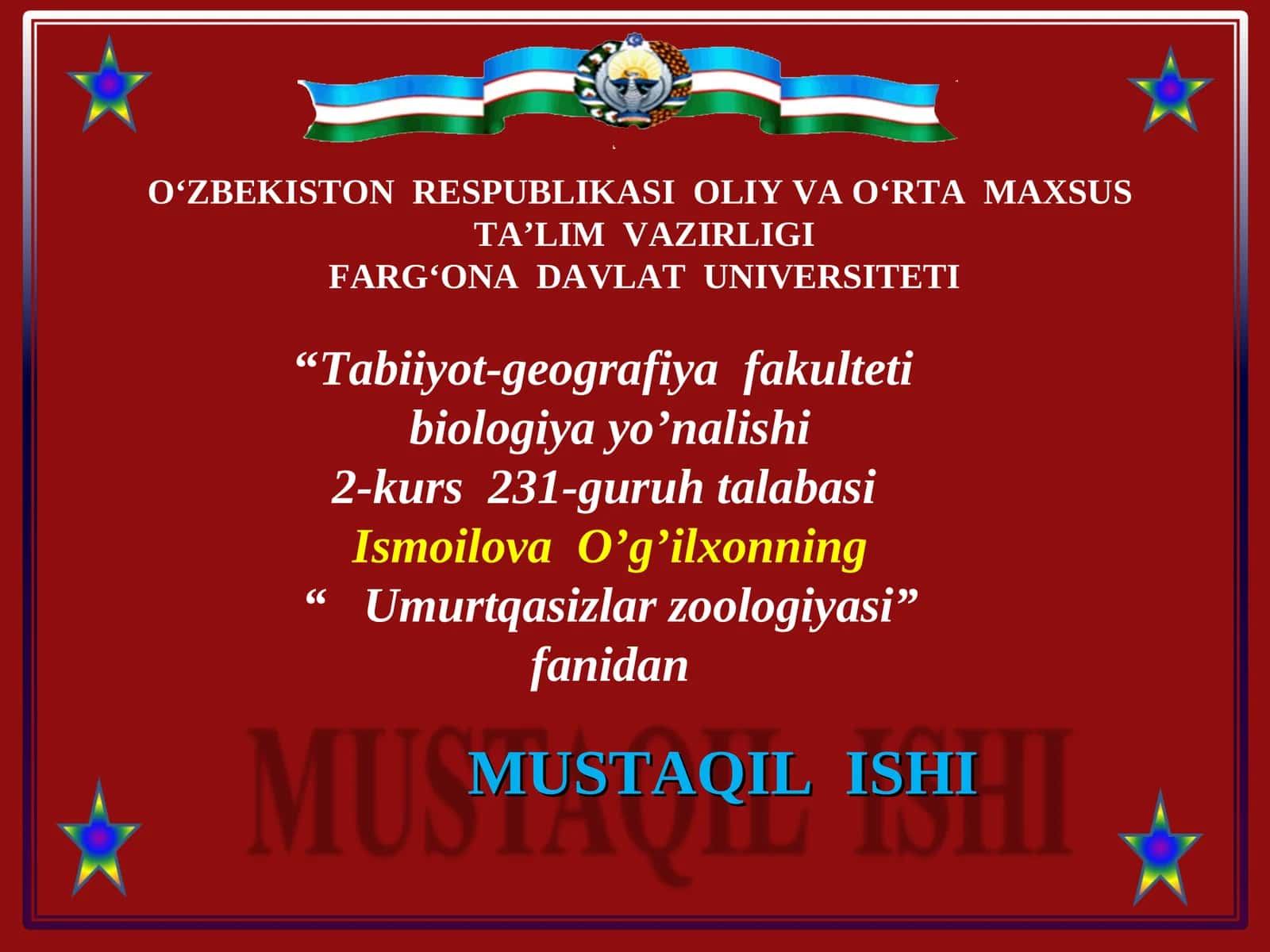 Boshoyoqlilar(Cephalopoda)sinfining tashqi tuzulishi