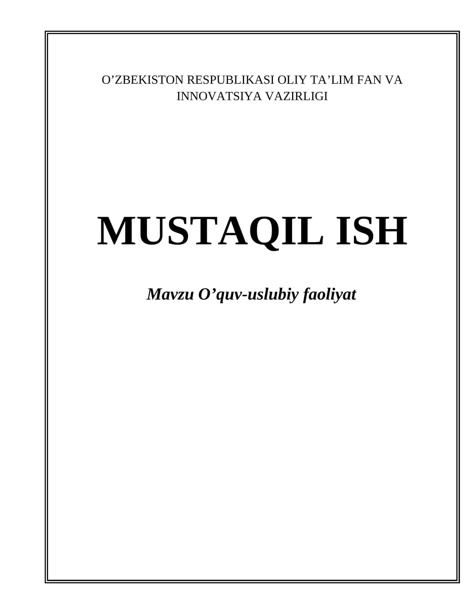 Ta'lim-tarbiyaviy faoliyat