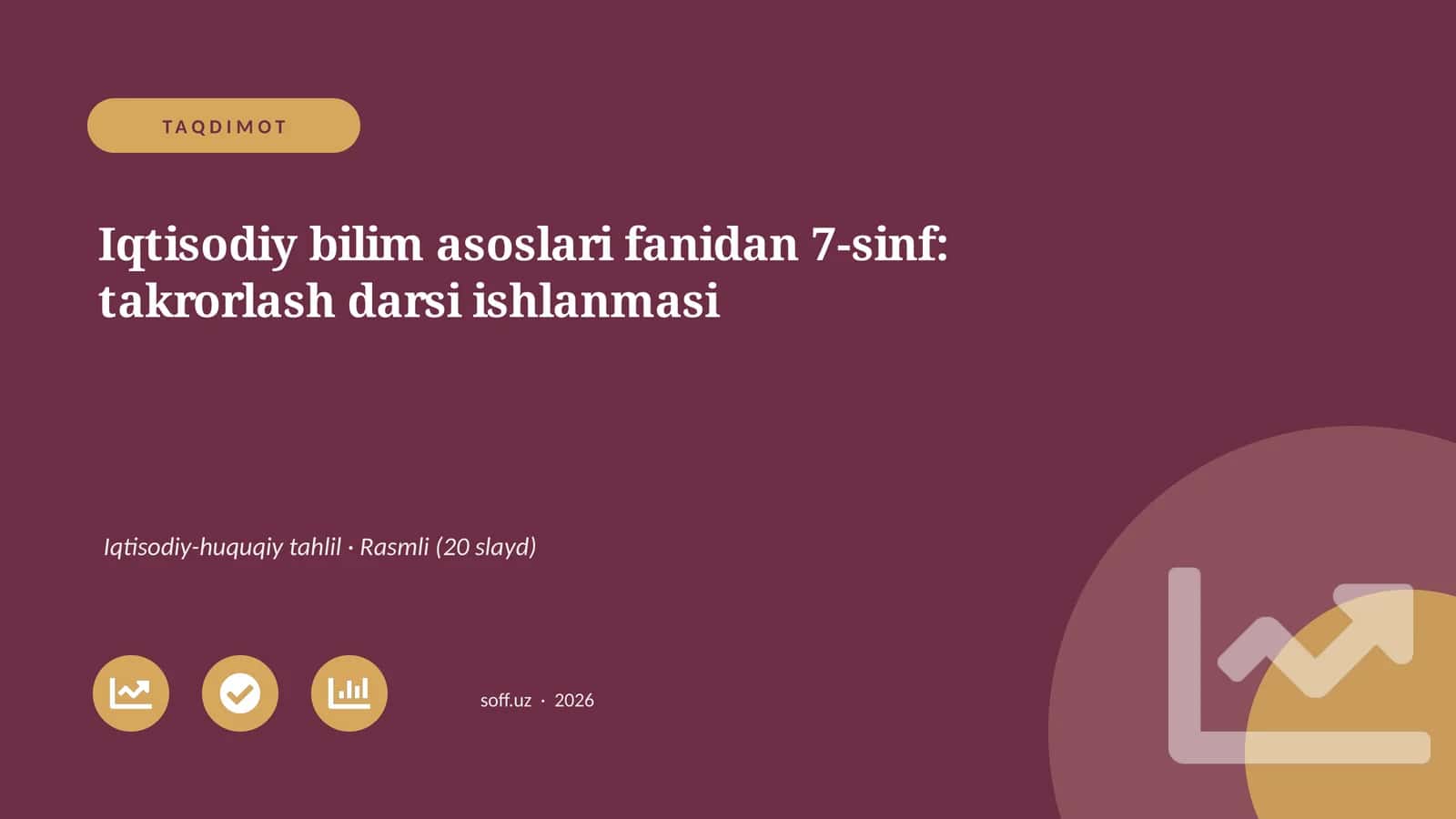 Iqtisodiy bilim asoslari fanidan 7-sinf: takrorlash darsi ishlanmasi