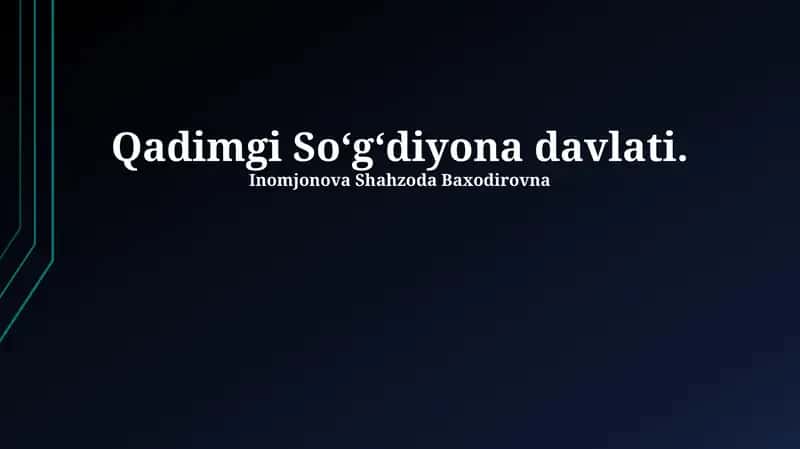 Qadimgi Soʻgʻdiyona davlati