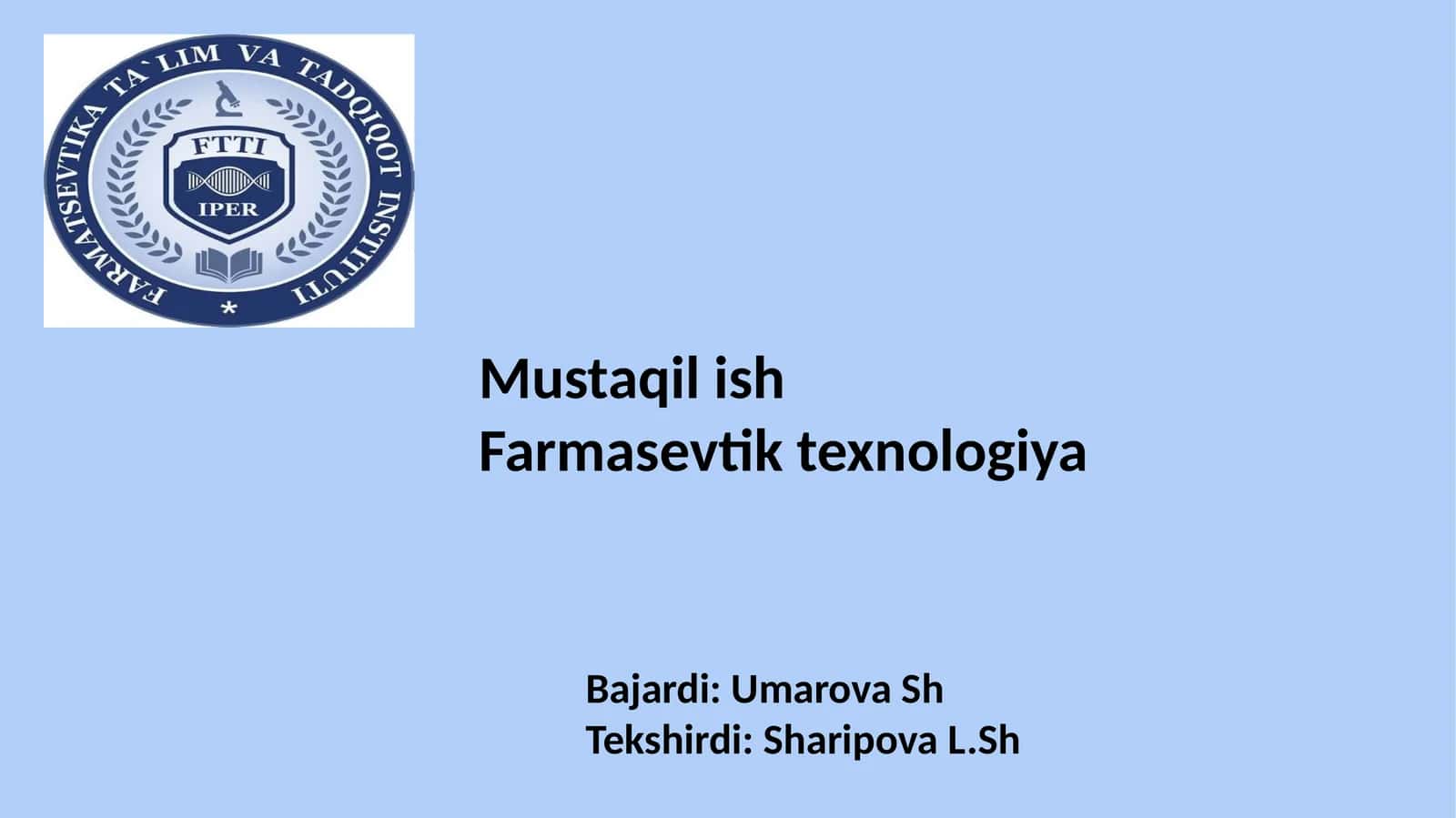 Farmasevtik texnologiya