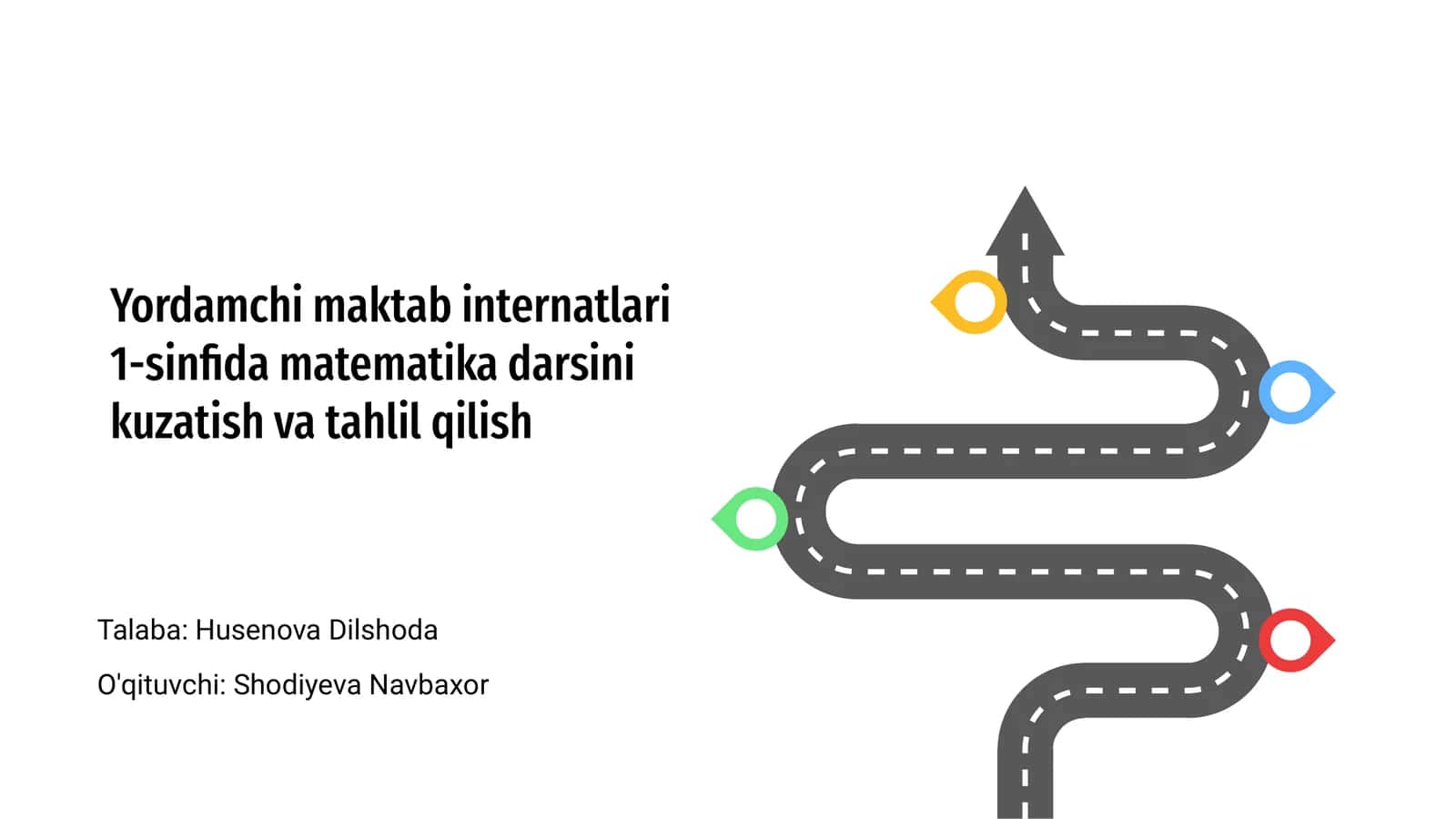 Yordamchi maktab internatlari 1-sinfida matematika darsini kuzatish va tahlil qilish