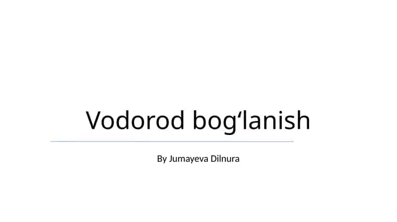Vodorod bog'lanish