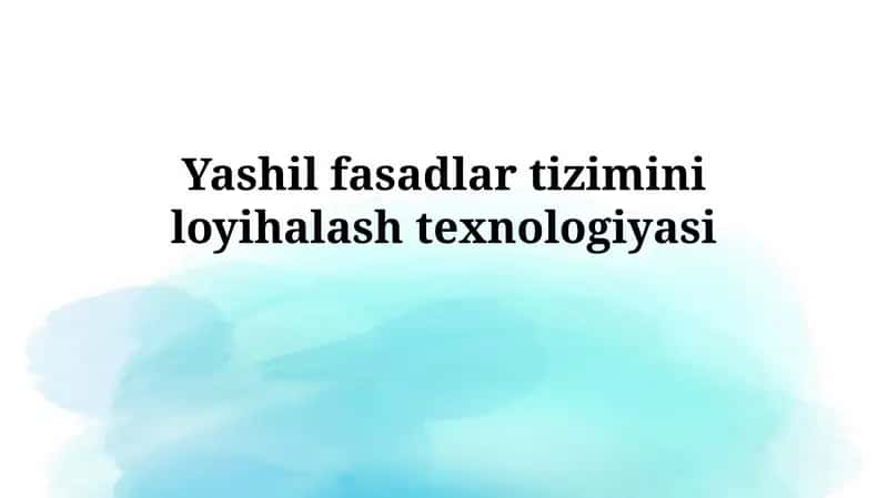 Yashil fasadlar tizimi