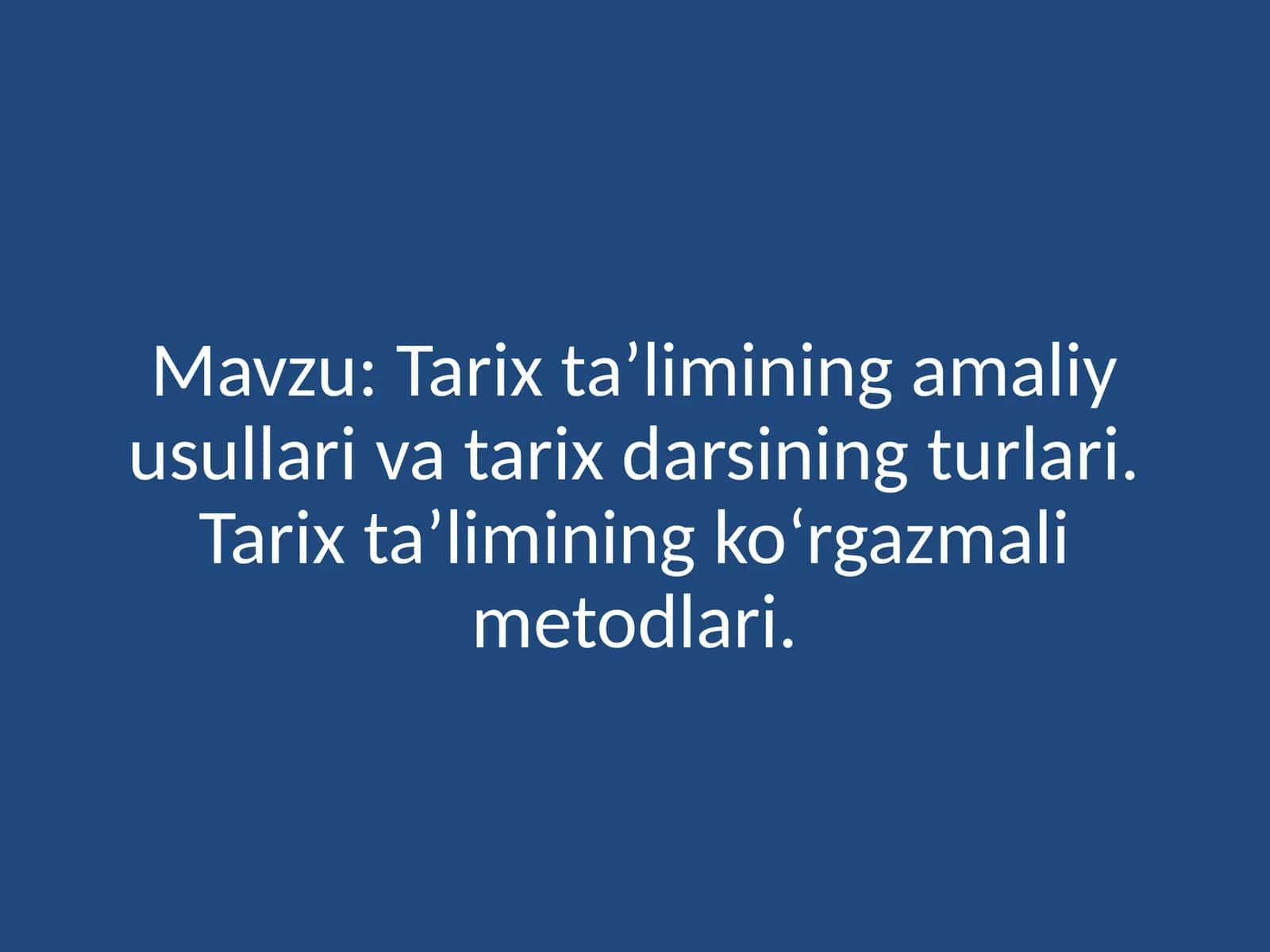 Tarixning amaliy usullari