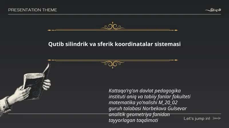 Qutib silindrik va sferik koordinatalar sistemasi